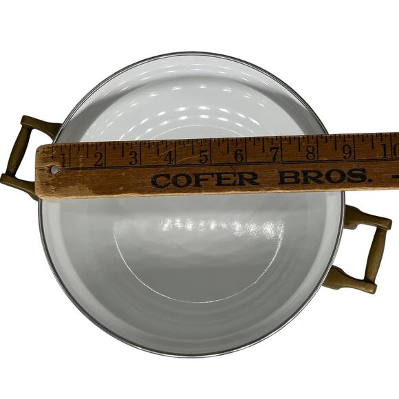 Tivoli Vintage Enamelware Cooking Stock Pot & Lid Solid Glossy White - Picture 12 of 14